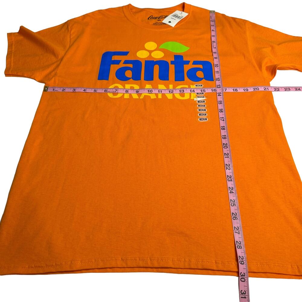 Men's Coca Cola Orange T-Shirt Fanta Soda Pop Short Sleeve Cotton Tee sz Medium - Picture 5 of 5